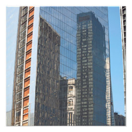 Reflectie Kantoor bouw New York City Foto Afdruk