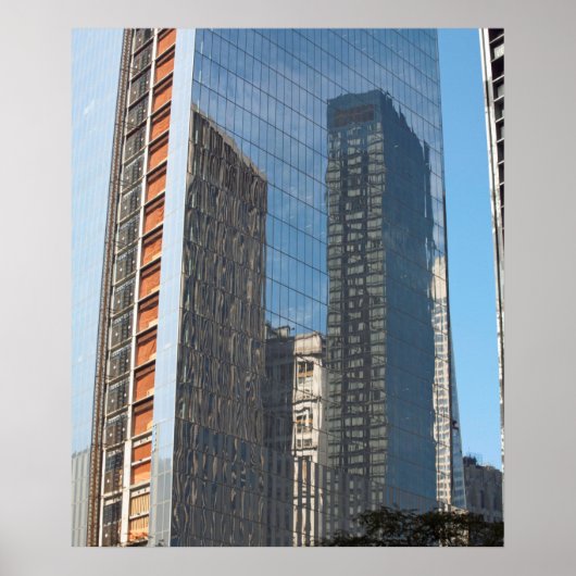 Reflectie Kantoor bouw New York City Poster (Voorkant)