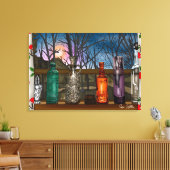 reflectie | Kleurrijke glazen dampen in de venster Canvas Afdruk (Insitu (Woonkamer))