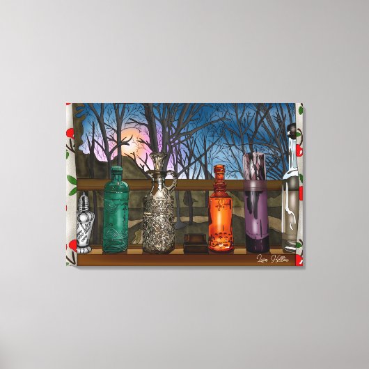 reflectie | Kleurrijke glazen dampen in de venster Canvas Afdruk (Voorkant)