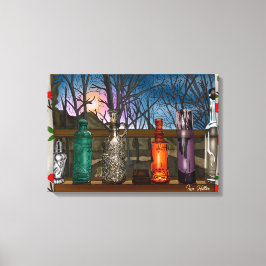 reflectie | Kleurrijke glazen dampen in de venster Canvas Afdruk