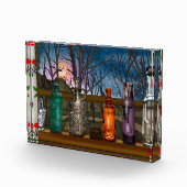 reflectie | Kleurrijke glazen dampen in de venster Fotoblokken (Rechts)