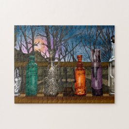 reflectie | Kleurrijke glazen dampen in de venster Legpuzzel