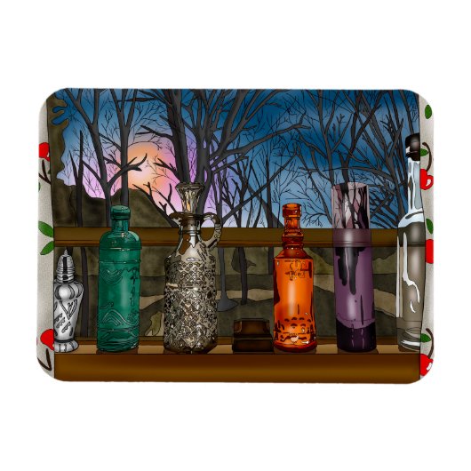 reflectie | Kleurrijke glazen dampen in de venster Magneet (Horizontaal)