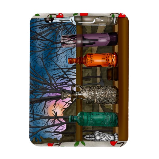 reflectie | Kleurrijke glazen dampen in de venster Magneet (Verticaal)