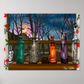 reflectie | Kleurrijke glazen dampen in de venster Poster (Voorkant)