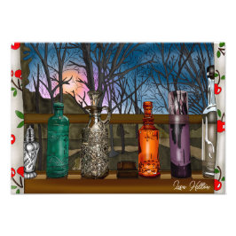 reflectie | Kleurrijke glazen dampen in het raam Foto Afdruk