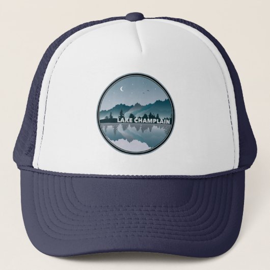 Reflectie Lake Chamclear New York Trucker Pet (Voorkant)