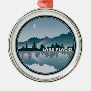 Reflectie Lake Placid New York Metalen Ornament