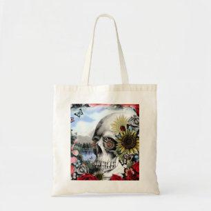 Reflectie, landschapskull. tote bag