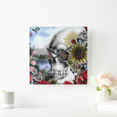 Reflectie, landschapskull. vierkante klok (Huis)