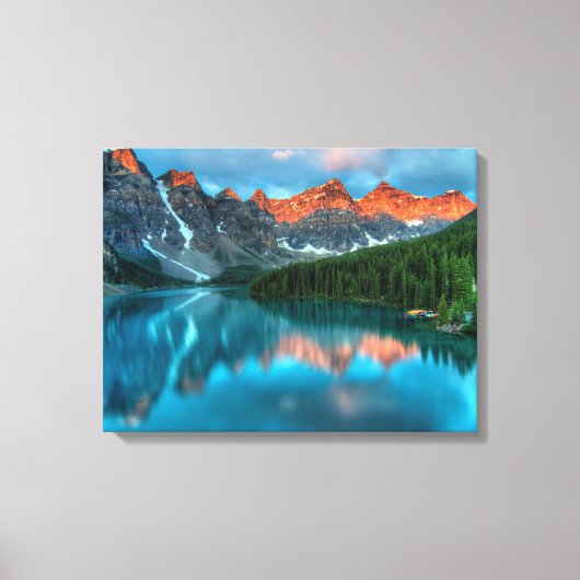 Reflectie Moraine Lake Banff National Park Canvas Afdruk (Voorkant)