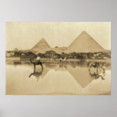 Reflectie op de Egyptische Pyramides Poster (Voorkant)