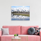 Reflectie op de Grote Tetons Canvas Afdruk (Insitu (Woonkamer))
