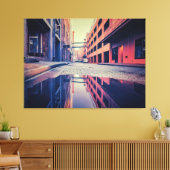 reflectie op een steegje canvas afdruk (Insitu (Woonkamer))