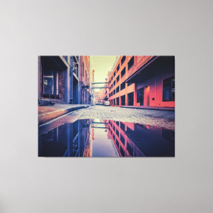 reflectie op een steegje canvas afdruk