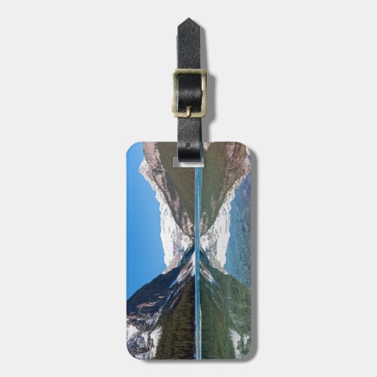Reflectie op het Louismeer - Banff NP - QR-code Bagagelabel (Voorkant verticaal)