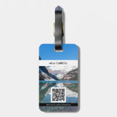 Reflectie op het Louismeer - Banff NP - QR-code Bagagelabel (Achterkant verticaal)
