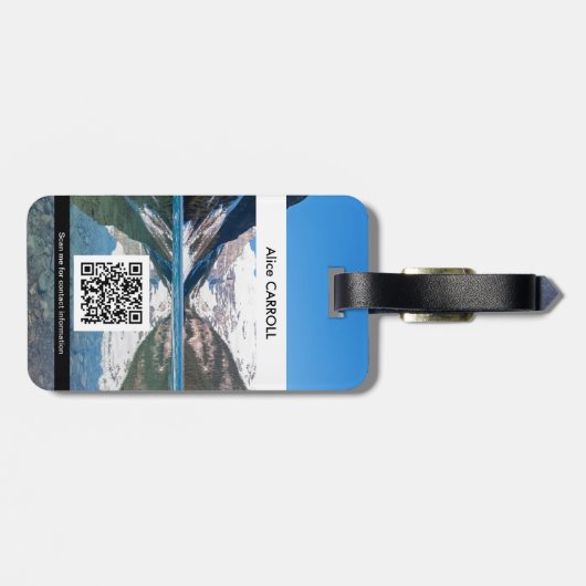 Reflectie op het Louismeer - Banff NP - QR-code Bagagelabel (Achterkant horizontaal)