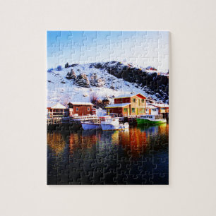 reflectie op het meer van Quidi vidi Legpuzzel