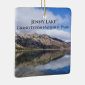 Reflectie op het natuurpark Jenny Lake Grand Teton Keramisch Ornament (Rechts)
