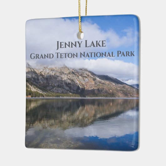 Reflectie op het natuurpark Jenny Lake Grand Teton Keramisch Ornament (Links)