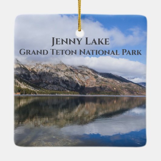 Reflectie op het natuurpark Jenny Lake Grand Teton Keramisch Ornament (Achterkant)