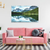Reflectie op hoog meer canvas afdruk (Insitu (Woonkamer))