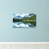 Reflectie op hoog meer canvas afdruk (Insitu (Houten vloer))