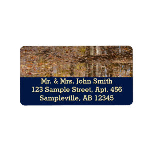 Reflectie op stille kreek in Greenbelt Park Etiket