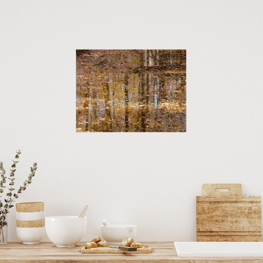 Reflectie op stille kreek in Greenbelt Park Poster (Keuken)