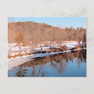 Reflectie over de Ashuelot in februari Briefkaart