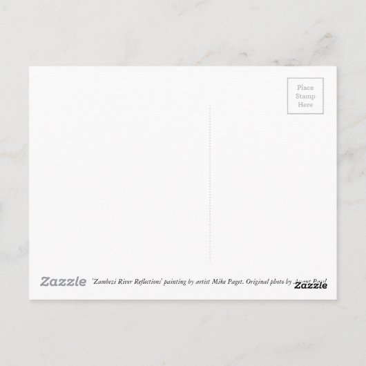 Reflectie over de Zambezi Briefkaart (Achterkant)