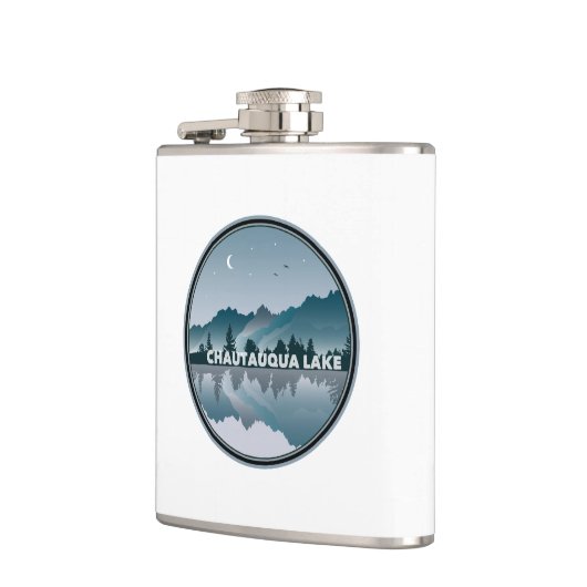 Reflectie over het Chautauqua Lake New York Heupfles (Links)