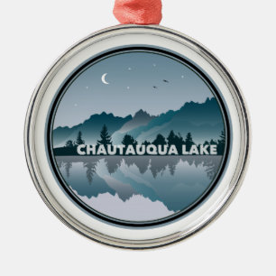 Reflectie over het Chautauqua Lake New York Metalen Ornament