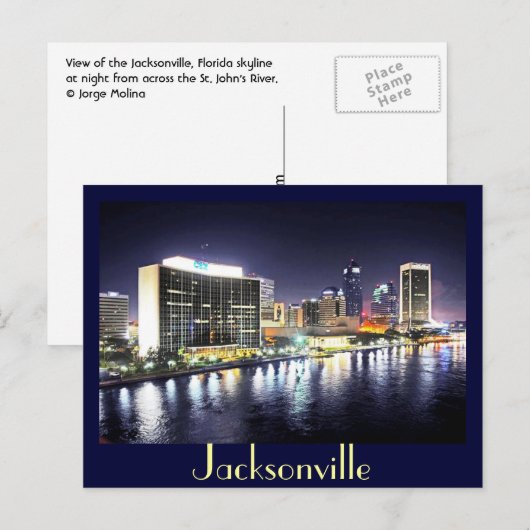 reflectie over Jacksonville op de rivier Briefkaart (Voorkant / Achterkant)