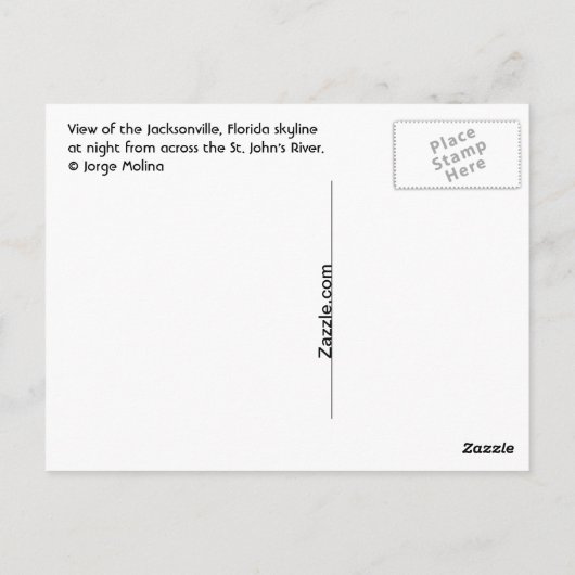 reflectie over Jacksonville op de rivier Briefkaart (Achterkant)