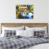 Reflectie: Palmen in de Pond Bok Tower tuinen Canvas Afdruk (Insitu (Slaapkamer))