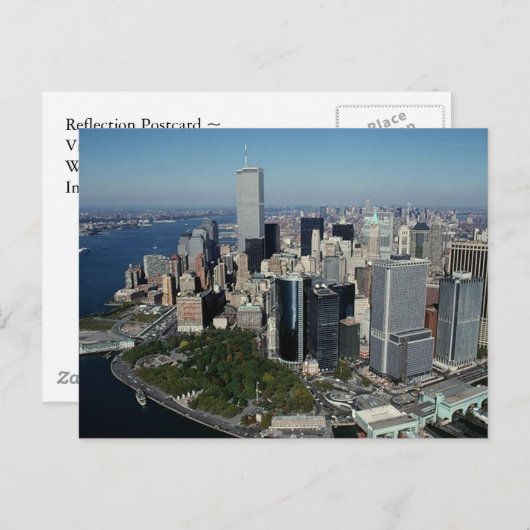 Reflectie PC Twin Towers Uitzicht ~ WTC NYC Nederl Briefkaart (Voorkant / Achterkant)