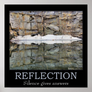 Reflectie Silence Rock Wall Inspirerend Quote Poster