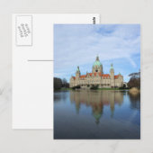 Reflectie - stadhuis - Hannover Duitsland Briefkaart (Voorkant / Achterkant)