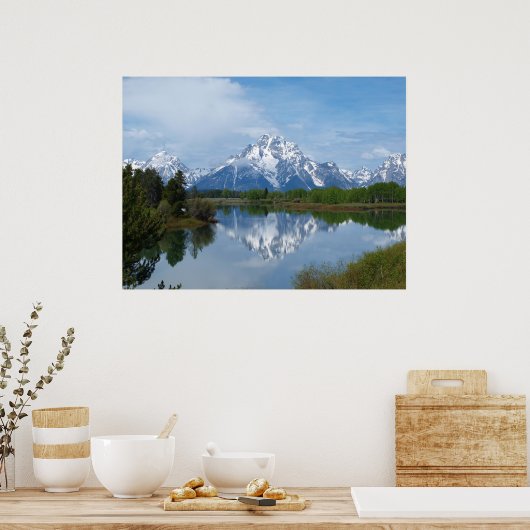Reflectie Teton Mountain Poster (Keuken)