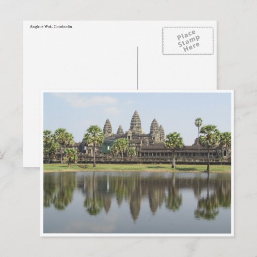 reflectie van angkor wat briefkaart (Voorkant / Achterkant)