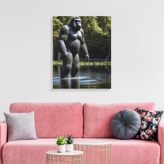 Reflectie van Bigfoot in Water Canvas Afdruk (Insitu (Woonkamer))