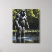 Reflectie van Bigfoot in Water Canvas Afdruk (Voorkant)