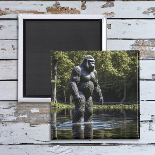 Reflectie van Bigfoot in Water Magneet