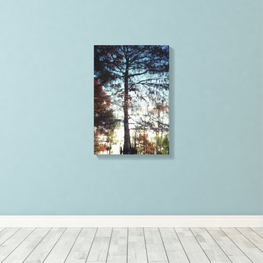 Reflectie van Bomen op het Water Natuur Foto Canvas Afdruk (Insitu (Houten vloer))