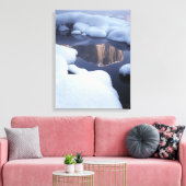 Reflectie van de berg in de rivier canvas afdruk (Insitu (Woonkamer))