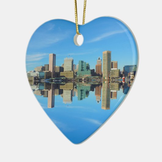Reflectie van de binnenstad Baltimore Maryland Sky Keramisch Ornament (Links)