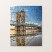 Reflectie van de brug van Cincinnati Roebling Legpuzzel (Verticaal)